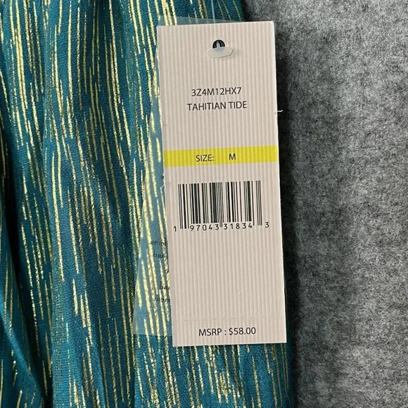 Nanette Lepore Skirt Womens M Teal Gold Pull On Elastic Waist Handkerchief Hem - Picture 11 of 16